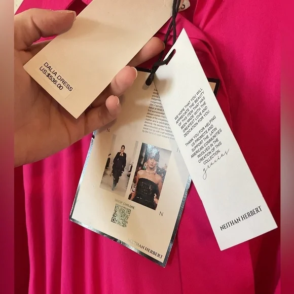 NWT Neithan Herbert Dalia Pink Asymmetrical Dress Size Small Hot Pink - Picture 5 of 11